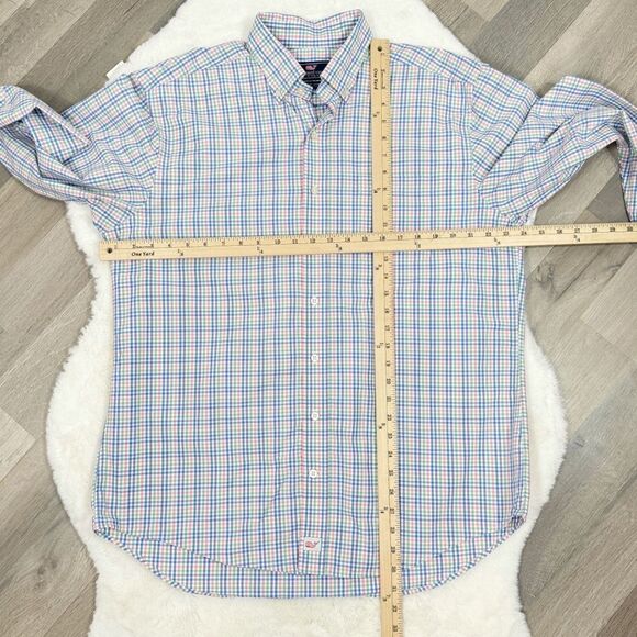 Vineyard Vines Murray Shirt Pastel Plaid Micro Check Button Down Multi Large - Picture 9 of 10